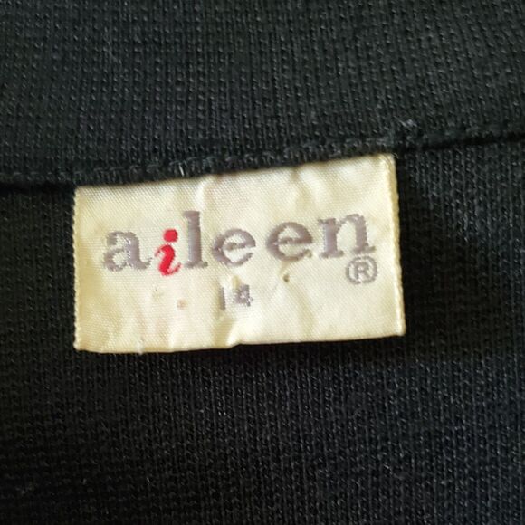 Vtg Aileen Designer Womens  Blazer Black Single Button Sz 10 - Picture 2 of 11
